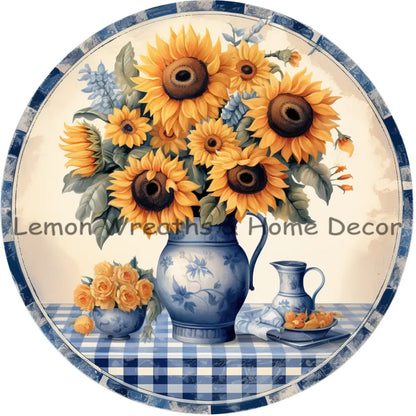 Blessed Sunflowers Country Kitchen Table Metal Sign 6 / No Text