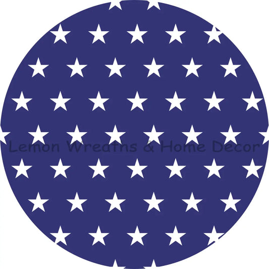 Blue Background White Stars Sublimated Fabric Center