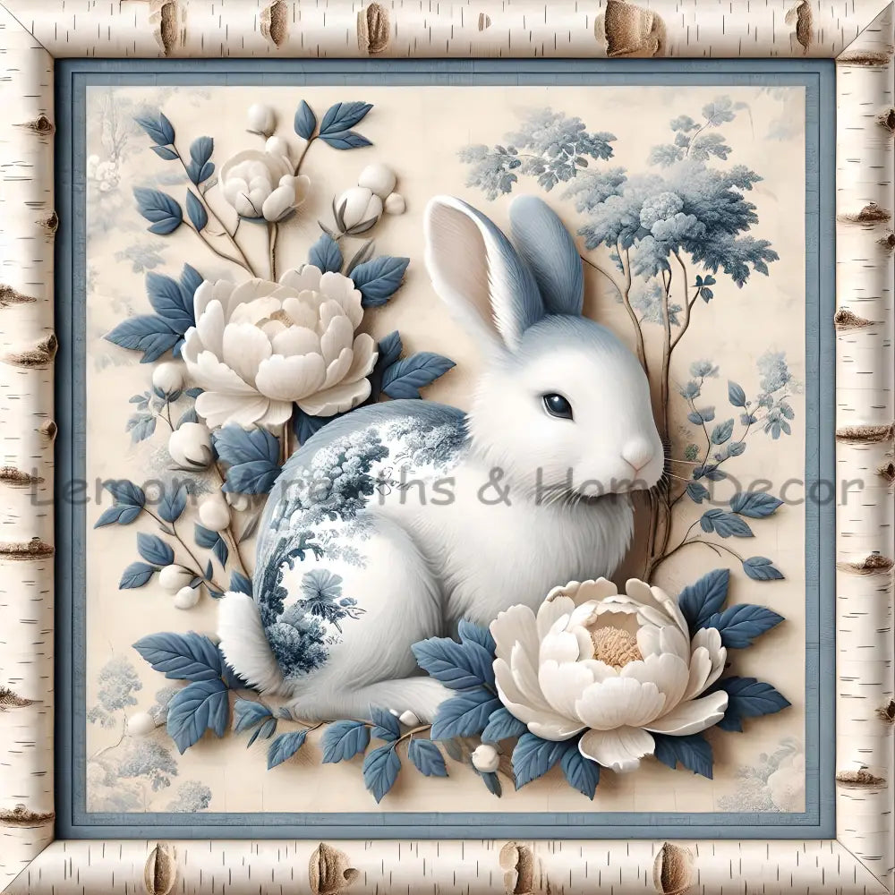 Blue Birch Vintage Rabbit Square Metal Sign