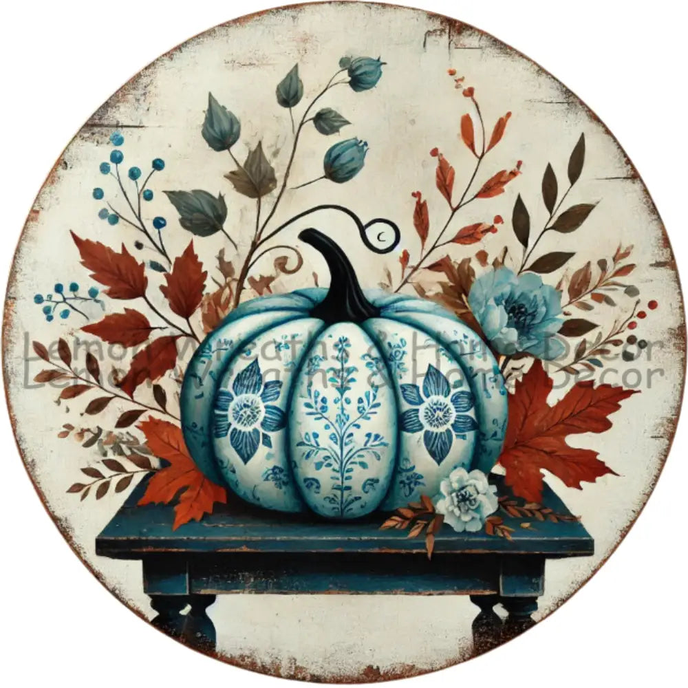 Blue Harvest Charm Metal Sign