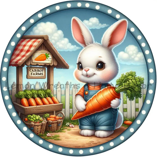Carrot Farms Bunny W/Large Metal Sign