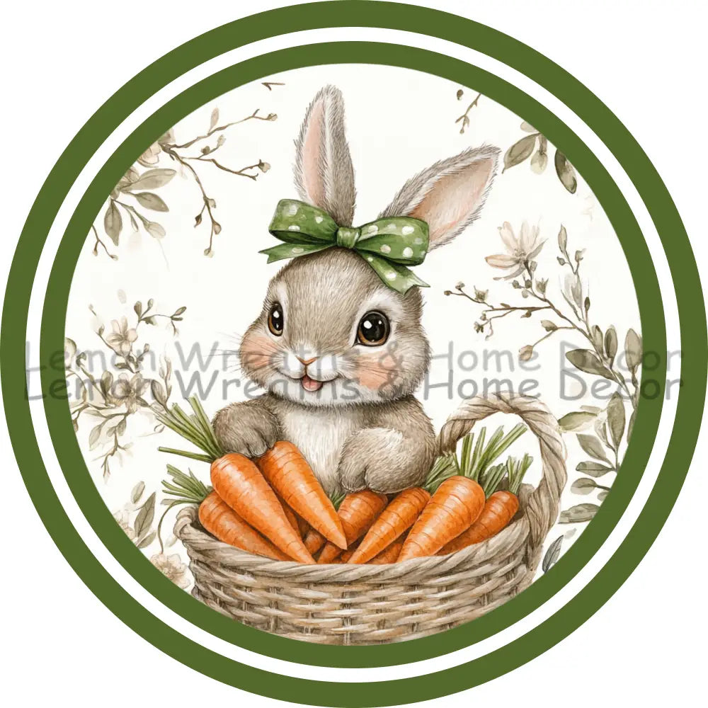 Carrot Patch Bunny Metal Sign
