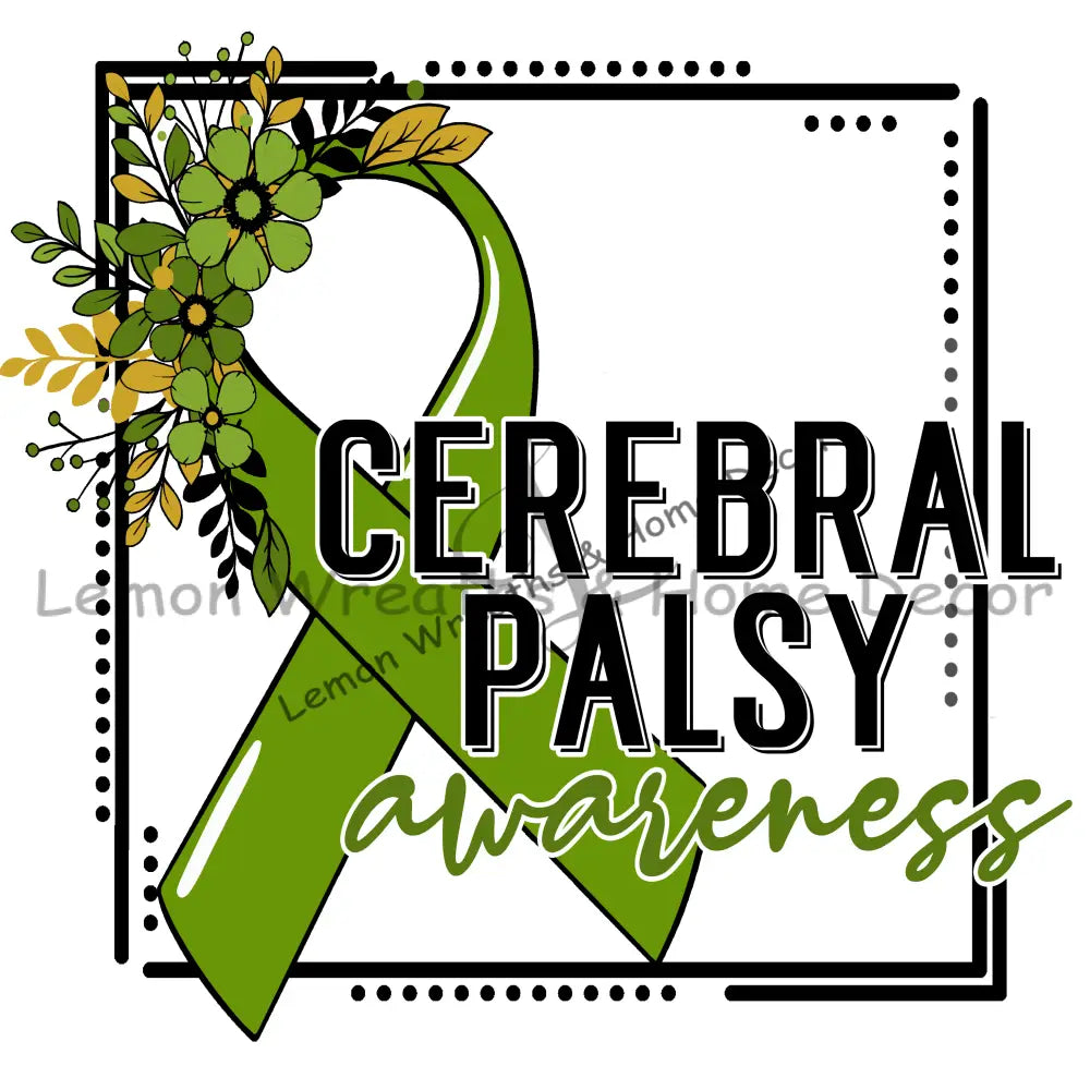 Cerebral Palsy Awareness Ribbon Metal Sign 8