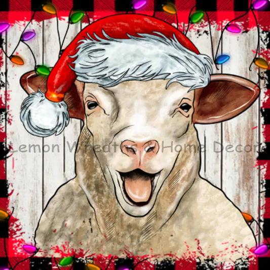 Christmas Sheep With Lights Metal Sign 8