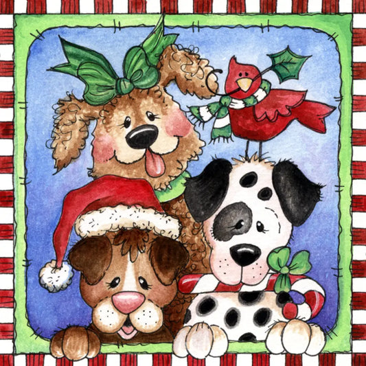 Classic Art Christmas Dogs Metal Sign 8