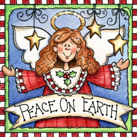 Classic Art Peace On Earth Angel Metal Sign 8