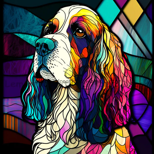 Cocker Spaniel Dog Breed Faux Stained Glass Metal Sign 8