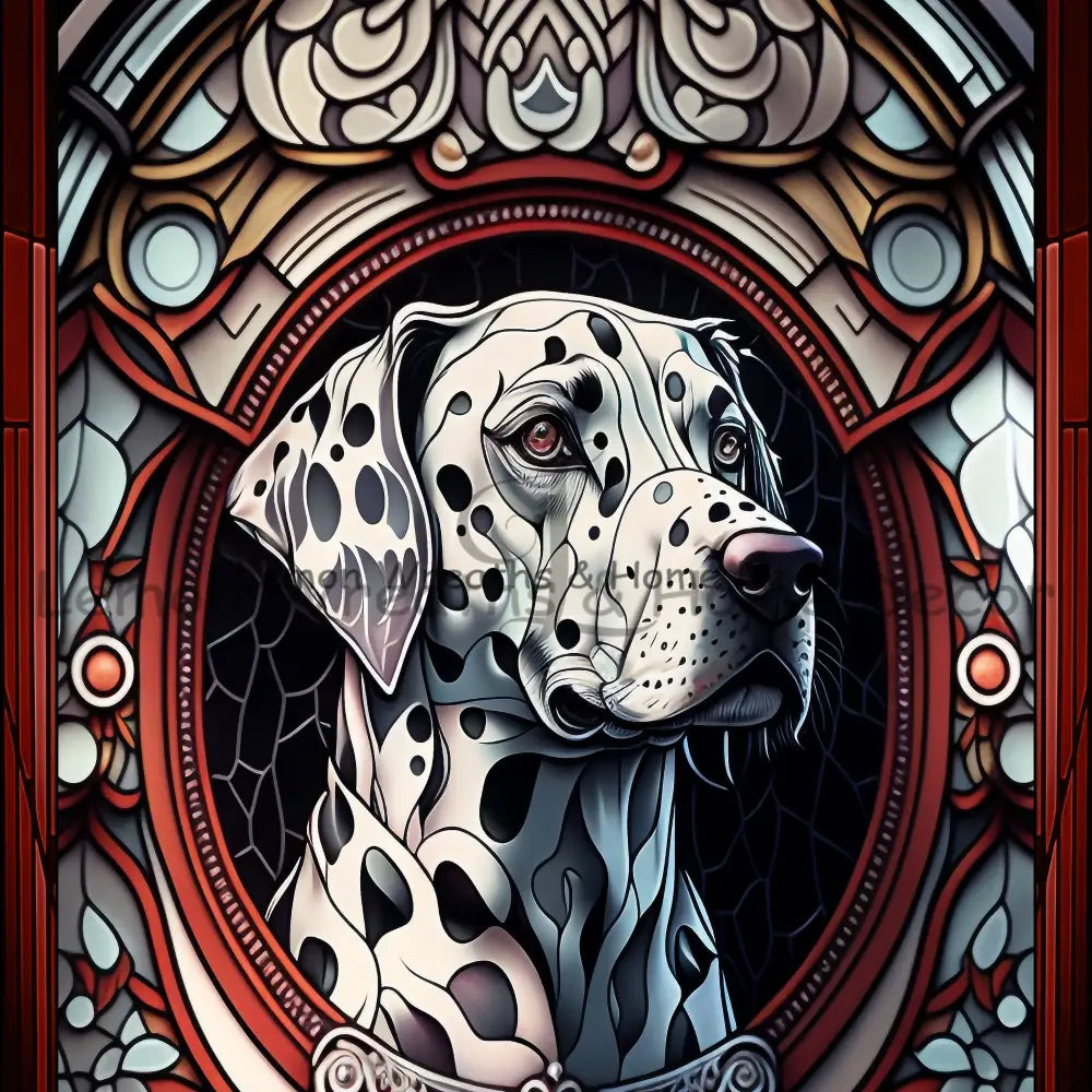 Dalmatian Dog Breed Faux Stained Glass Metal Sign 8