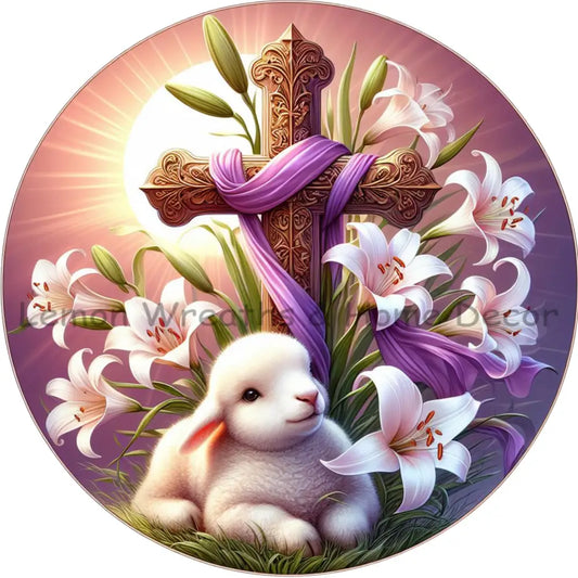 Easter Lilies Lamb Of God Metal Sign