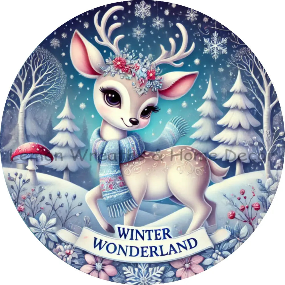 Enchanted Winter Wonderland Snow Blue Metal Sign