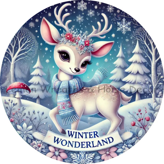 Enchanted Winter Wonderland Snow Blue Metal Sign