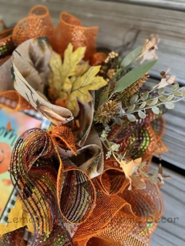 Fall Welcome Scarecrow Boy Wreath