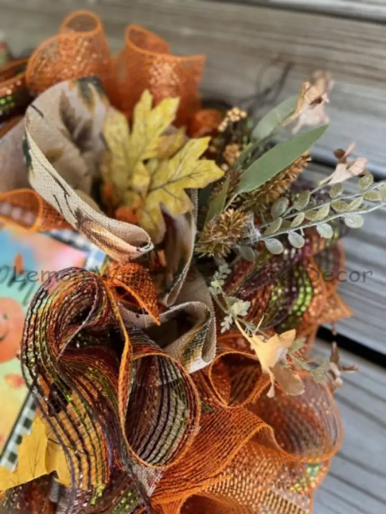 Fall Welcome Scarecrow Boy Wreath