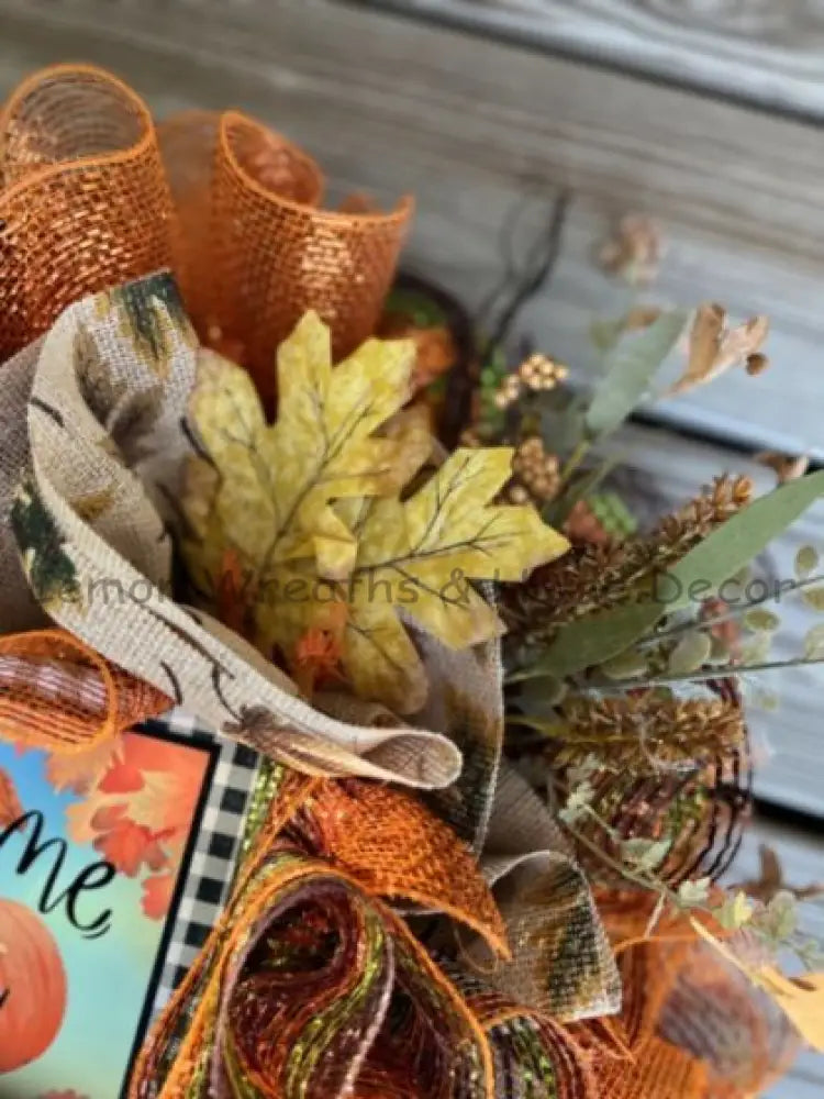 Fall Welcome Scarecrow Boy Wreath