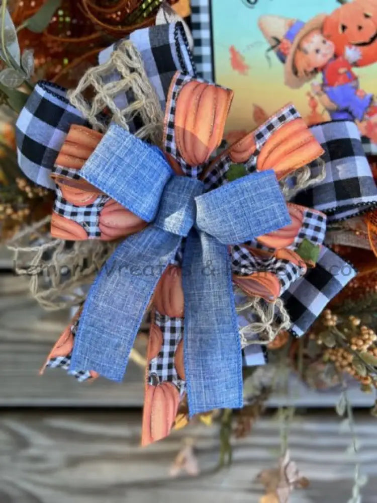 Fall Welcome Scarecrow Boy Wreath