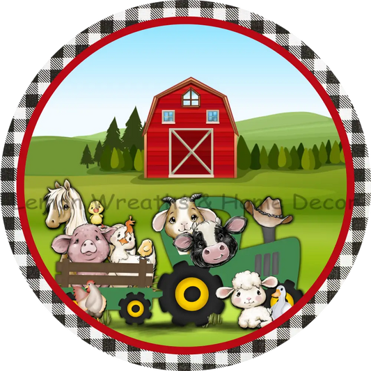 Farm Life Gingham Metal Sign 8