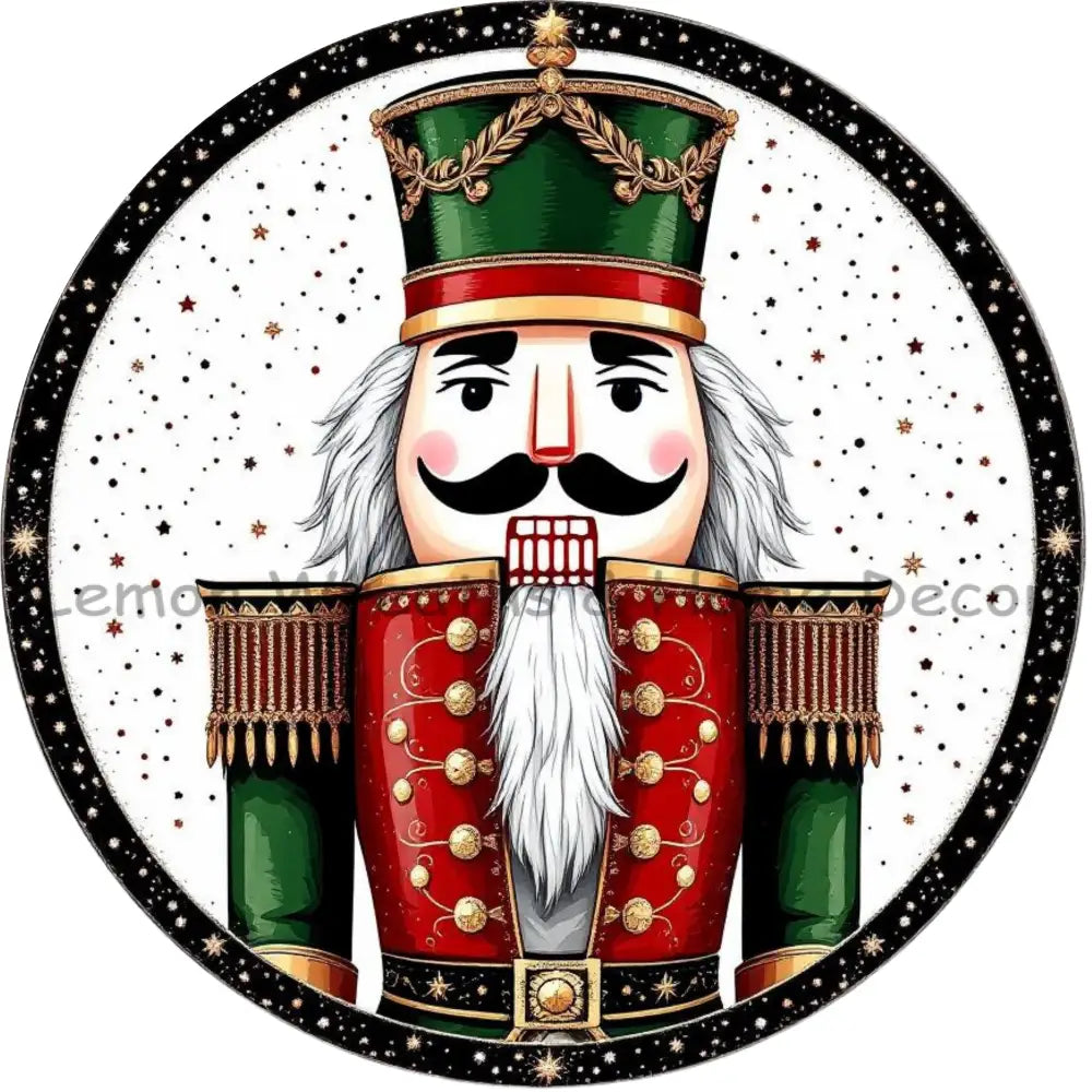 Festive Nutcracker Red and Green Metal Sign