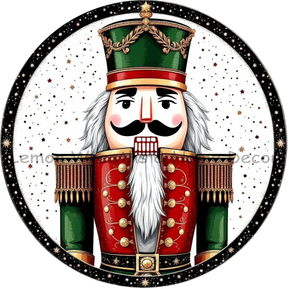 Festive Nutcracker Red and Green Metal Sign