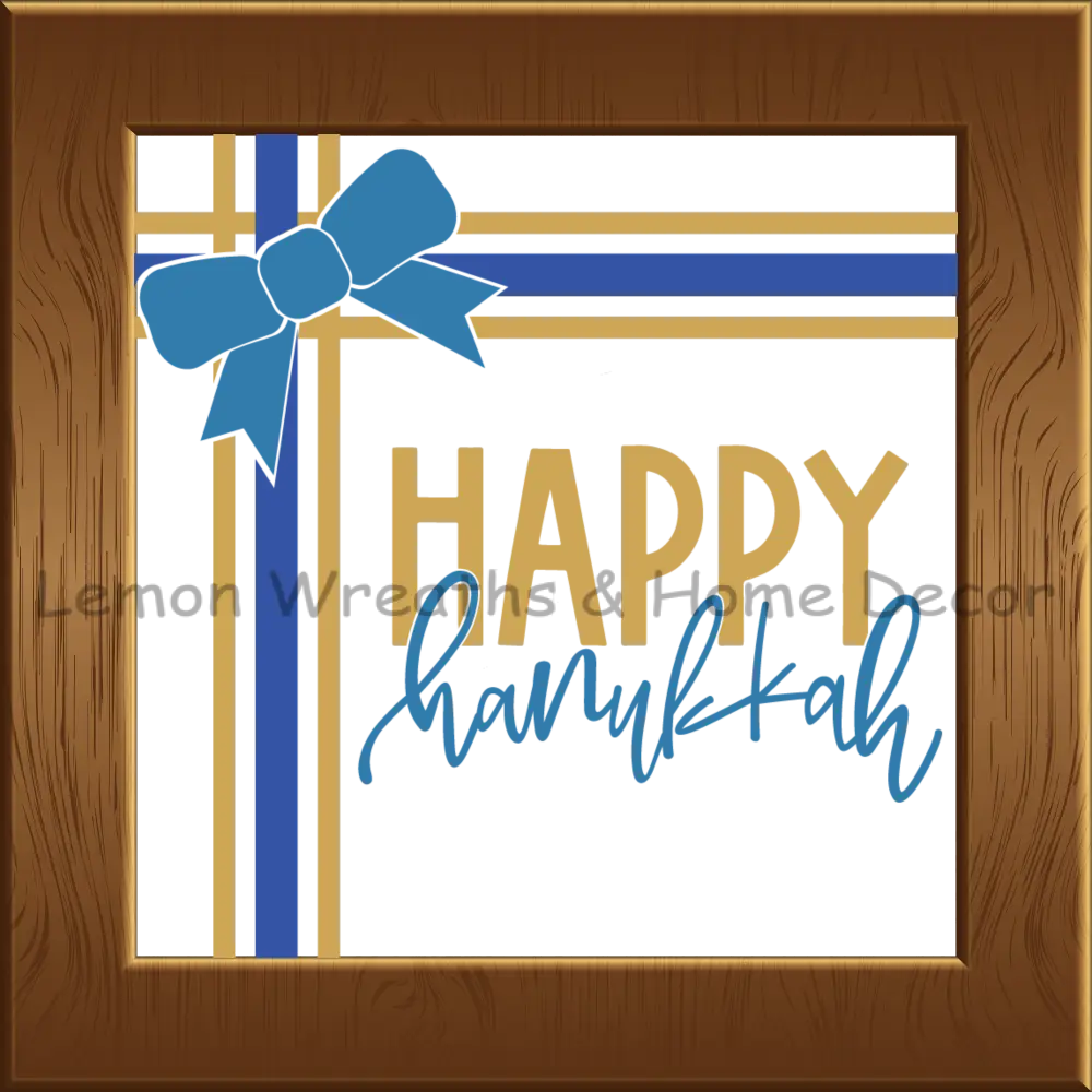 Framed Happy Hanukkah Metal Sign 8