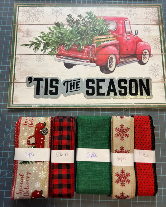 Tis The Season Truck Sign and Ribbon Kit