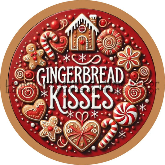 Gingerbread Kisses Metal Sign