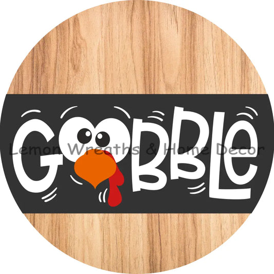 Gobble Turkey Face Metal Sign