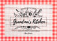 Grandmas Kitchen Metal Sign Red