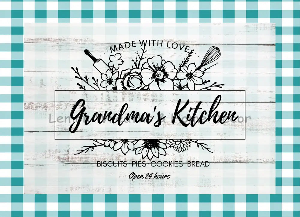 Grandmas Kitchen Sign, Grannys Kitchen Rules Quote Print, Black and White  Kitchen Chalkboard Wall Art, Kitchen Decor Granny Gift, 