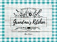 Grandmas Kitchen Metal Sign Teal