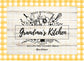 Grandmas Kitchen Metal Sign Yellow