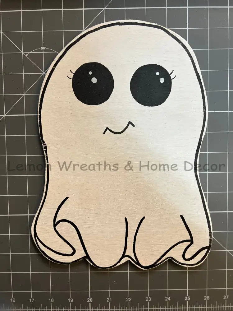 Halloween Cute Boy Ghost Wood Wreath Attachment