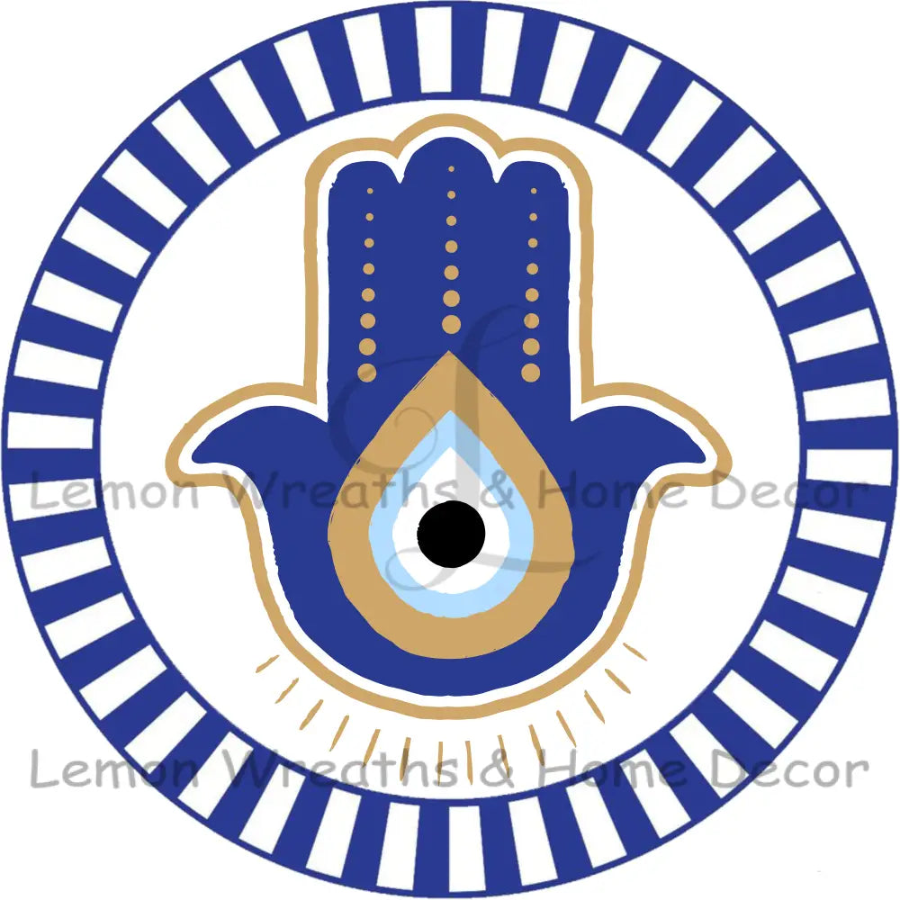 Hamsa Hand Evil Eye Metal Sign 8