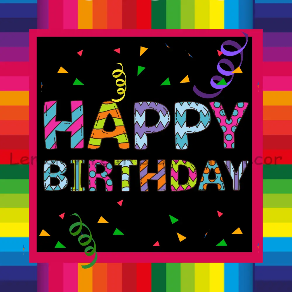 Happy Birthday Confetti Patterns Metal Sign Square 8