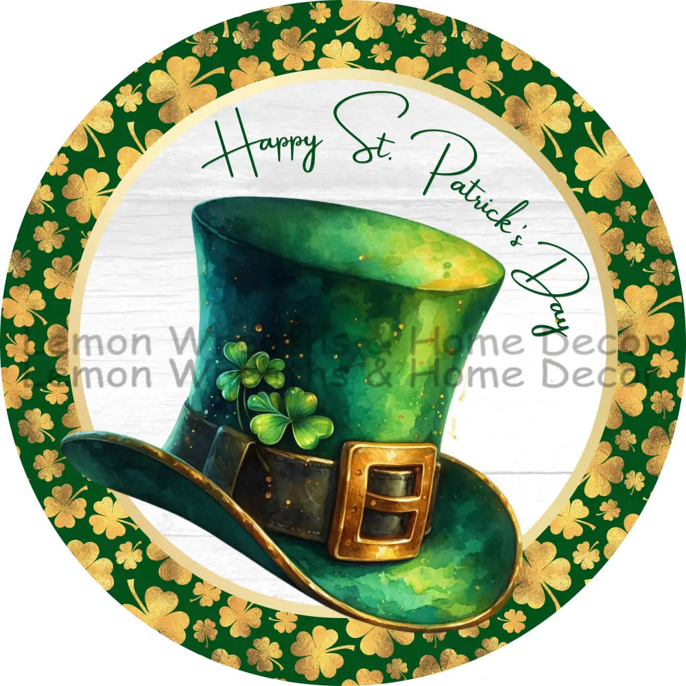 Happy St. Patrick’s Day Leprechaun Hat Metal Sign