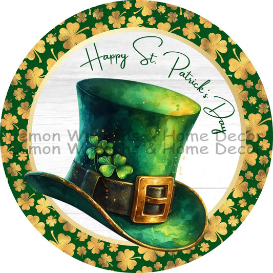 Happy St. Patrick’s Day Leprechaun Hat Metal Sign