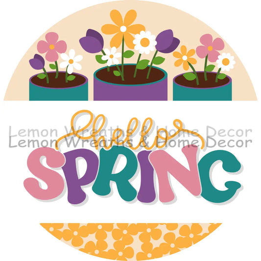 Hello Spring Garden Charm Metal Sign
