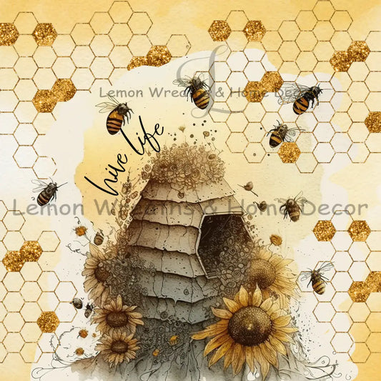 Hive Life Honeycomb Metal Sign Square 8