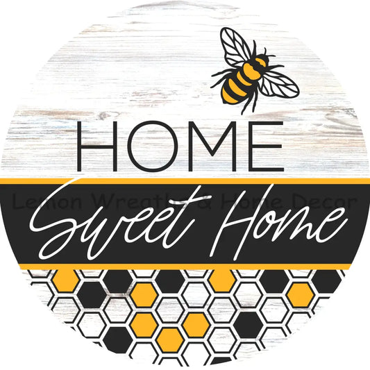 Home Sweet Honeycomb Bee Metal Sign 8