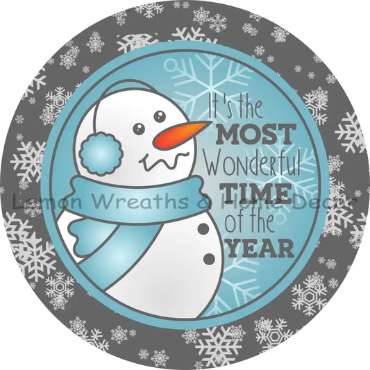 It’s The Most Wonderful Time Of The Year Snowman Metal Sign