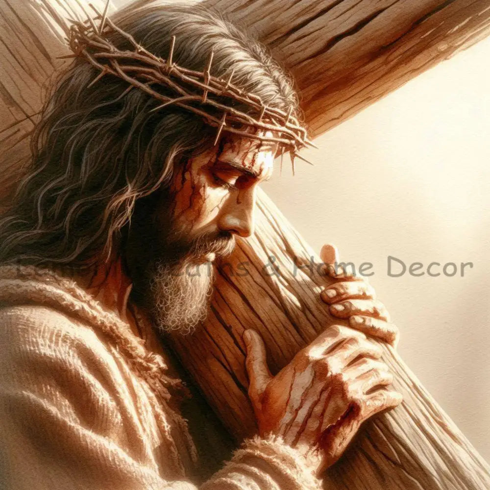 Jesus Carrying The Cross Metal Sign