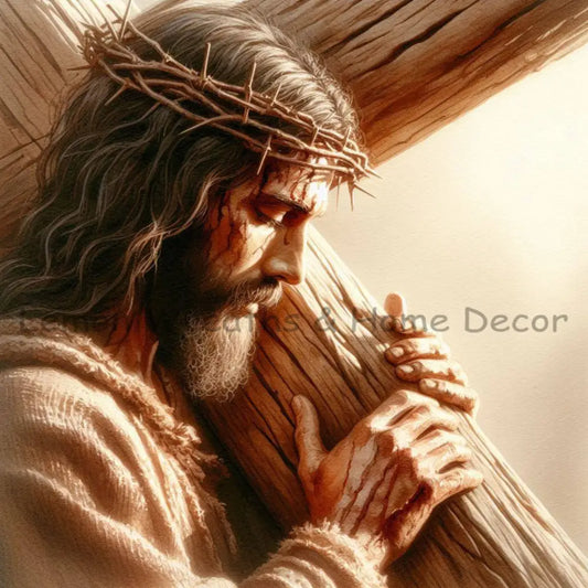 Jesus Carrying The Cross Metal Sign