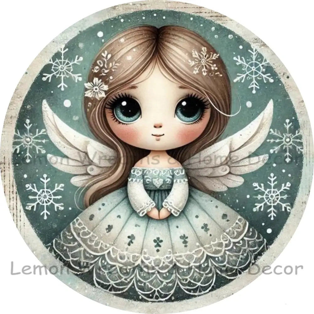 Little Winter Angel Metal Sign