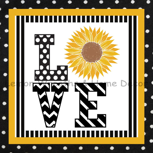 Love Polka Dot Sunflower Metal Sign 8