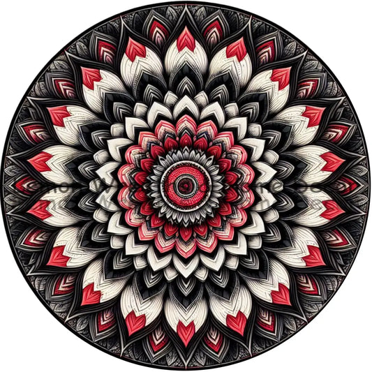 Mandala Flower Center Petals Of Love Metal Sign