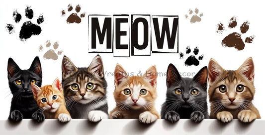 Meow Cats Metal Sign