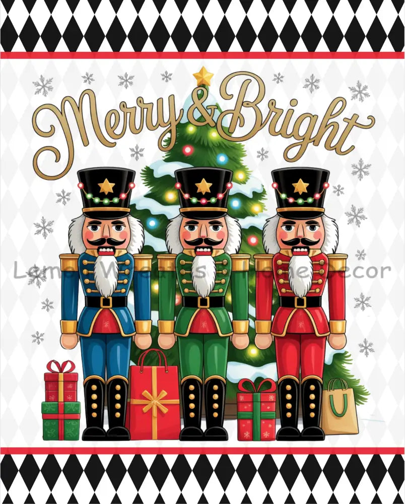 Merry & Bright Nutcrackers Metal Sign