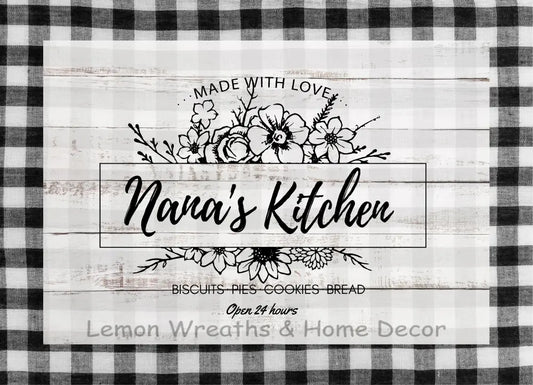 Nanas Kitchen Metal Sign Black