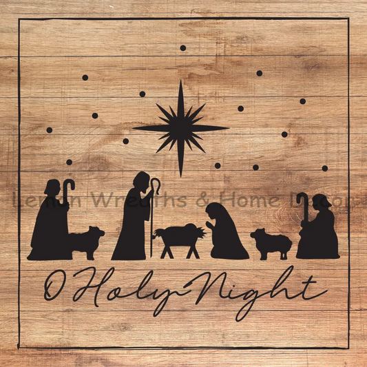 O Holy Night Silhouette Metal Sign 8