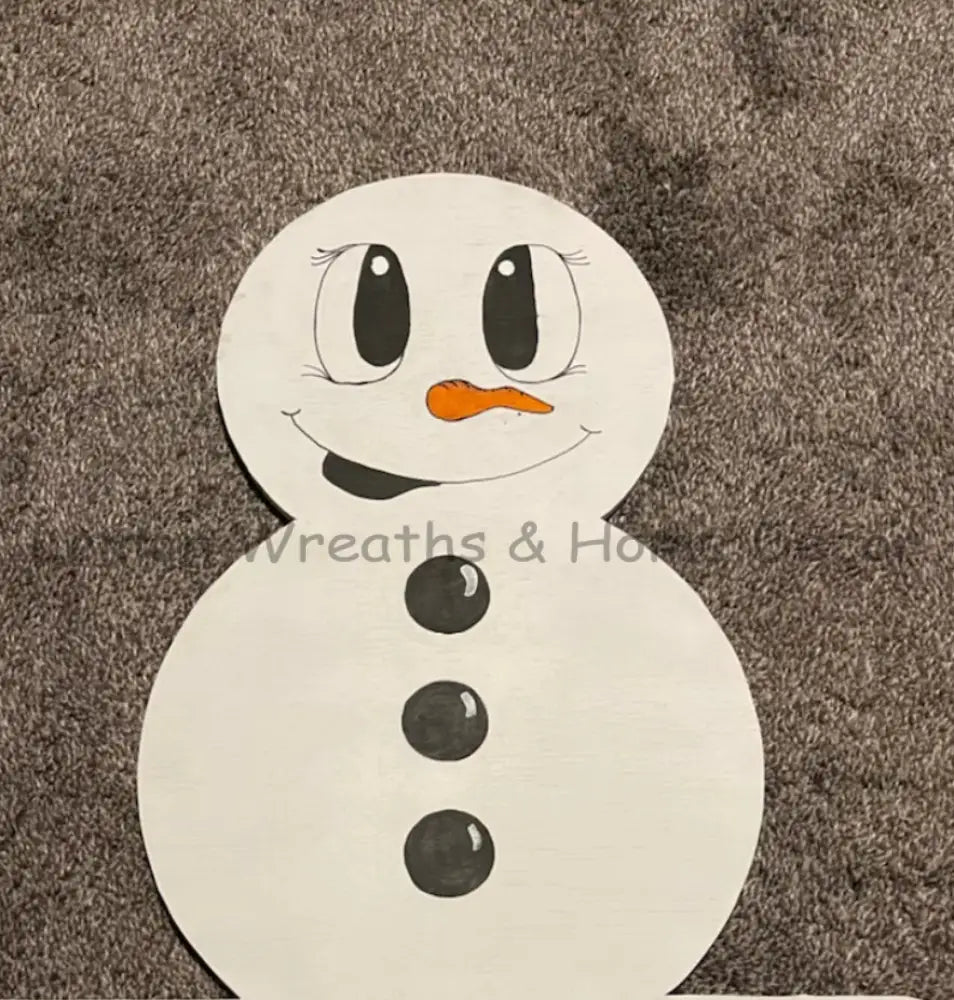 Painted Snowman Wood Rail With Round Corners