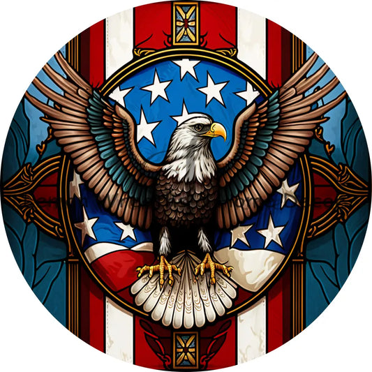 Patriotic Eagle Emblem Metal Sign 8